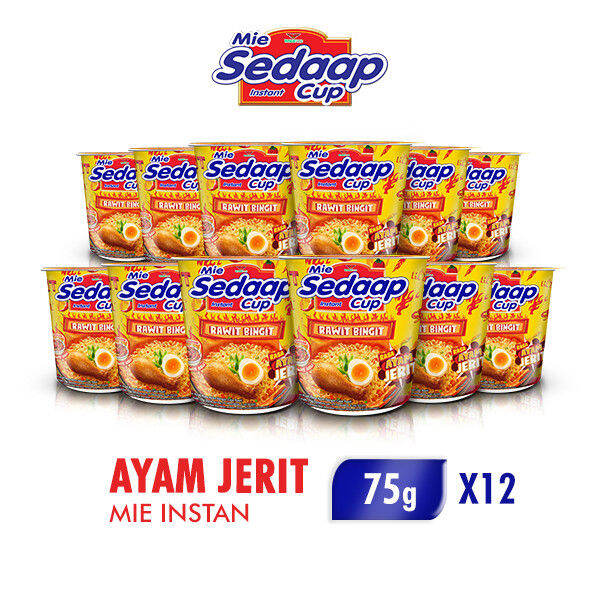 Mie Sedaap Cup Rawit Bingit Rasa Ayam Jerit 1 Dus Isi 12 Cup Lazada