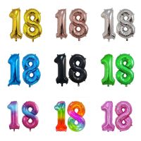 32/40inch Big Number Digit Gold Black Silver Green Red Blue Adult 18th Birthday Decorations Balloons Anniversary Party Supplies Balloons