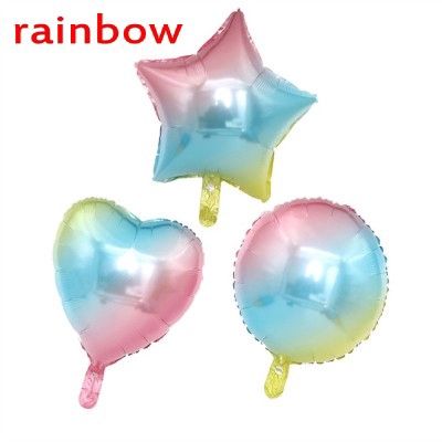 5pcs 18" Foil Balloon Heart Star Shape Balloon Wedding Party Birthday Decoration rainbow