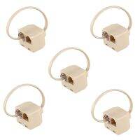 5X RJ11 6P4C 2 Way Outlet Telephone Jack Line Splitter Adapter Beige