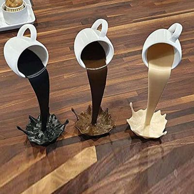 【High-end cups】ลอยหกถ้วยกาแฟประติมากรรมตกแต่งห้องครัวหกเมจิกเทสาดแก้วกาแฟสร้างสรรค์ตกแต่งบ้าน