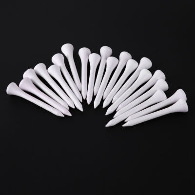 【2023】20pcs Wooden Golf Tees Solid White Wood Tees Set Golf Ball Nails Training Aids Durable Tee Balls Standing Sticks Golf Accessory