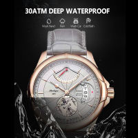 Swiss Brand POEDAGAR Watches Mens Sport Chronograph Design Quartz Wristwatch Waterproof Date Leather Clock Luxury Men Watch Man