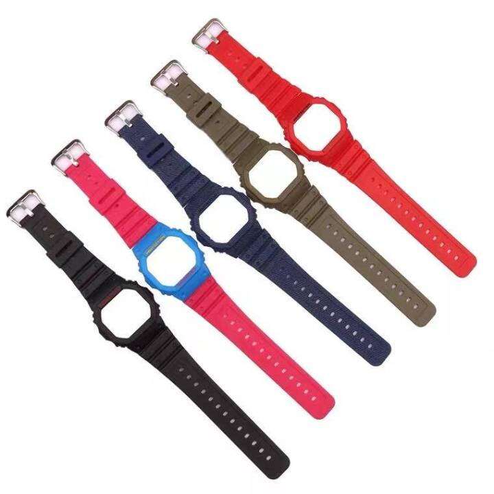 rubber resin replaceable strap for G shock dw5600 watch case and watch