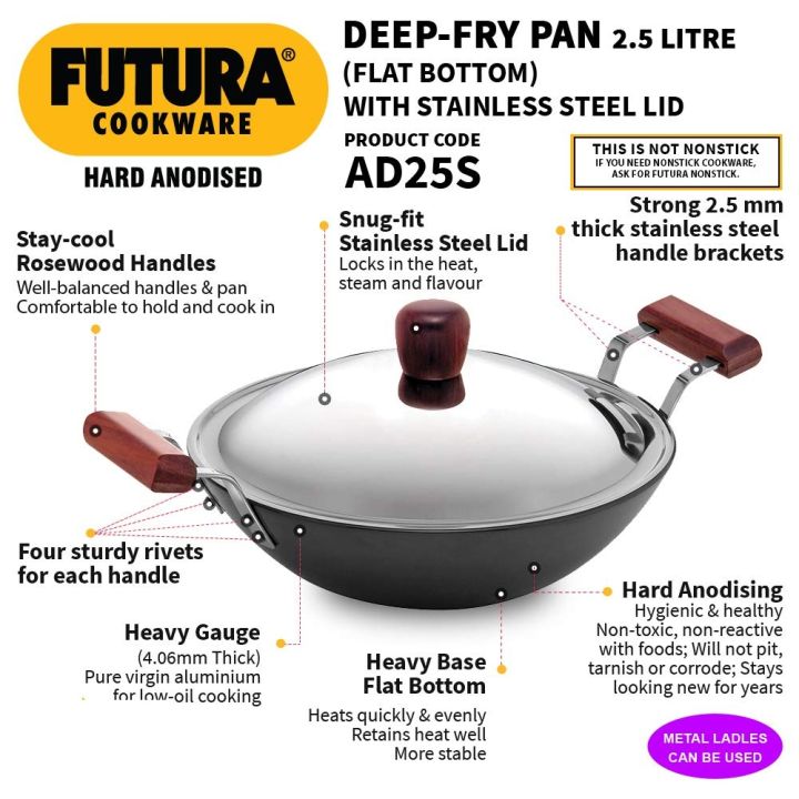 Futura Hawkins 3-Litre Hard Anodized Induction Compatible Pressure Cooker,  Small, Black