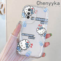 เคส Chenyyka สำหรับ OPPO A74 4G A95 4G F19S F19 Reno 6 Lite เคสการ์ตูนสีสันสดใสลายเฮลโลคิตตี้ขอบเคสมือถือโปร่งใสเนื้อครีมกรอบซิลิโคนกันกระแทกเคสนิ่มแบบใสป้องกันเลนส์กล้อง