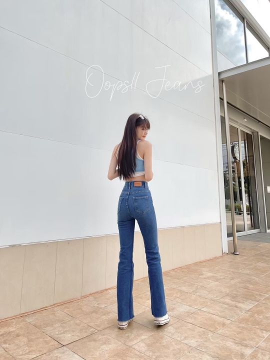 พร้อมส่ง-oops-jeans-กางเกงยีนส์-ผญ-กางเกงขายาว-ผญ-กางเกงยีนส์ขาม้า-ผ้ายีนส์แท้-สียีนส์-ยาว-38-39-นิ้ว-จัดส่งเร็ว-1-2-วัน-คุณภาพเกินราคา