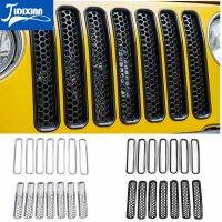 JIDIXIAN Car Grills Mesh Front Insert Grille Decoration Cover Trim for Jeep Wrangler TJ 1997-2006 Car Exterior Accessories