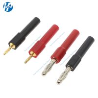 1pcs Gold Plated 2mm Mini Male Banana Plug To 2mm 4mm Female Jack Connector Adapter Red Black 30V