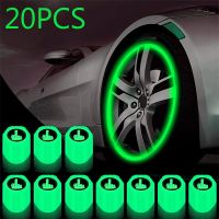 Car Luminous Tire Valve Caps with Logo Night Wheel Hub Glowing Decor Cap Tyre Nozzles Dustproof Cover Tyre Accessories Wheel Covers