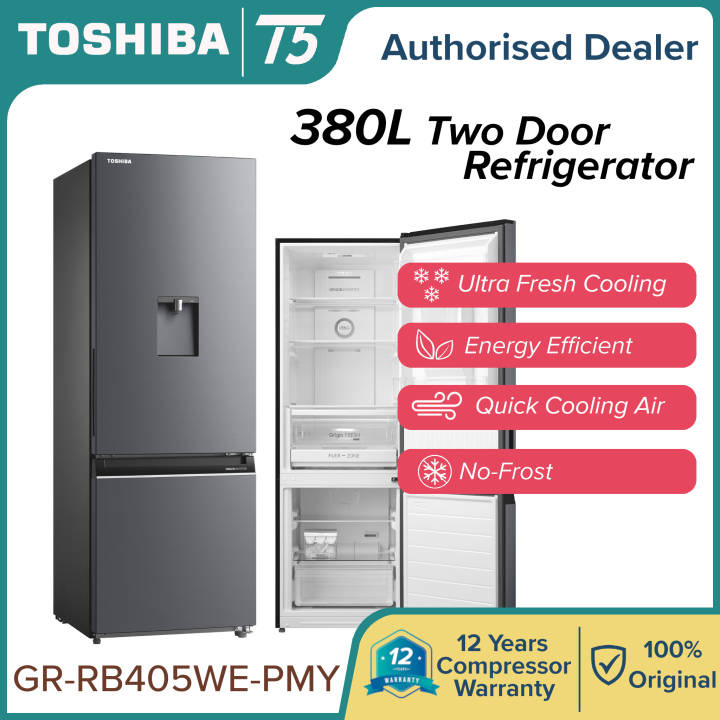 Toshiba 380L INVERTER 2 Doors Fridge GRRB410WEPMY(37) / GRRB405WE