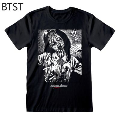 Junji Ito Bleeding Manga Art Men Black Tshirt Clothes Men Tshirt Cotton Gildan Spot 100% Cotton