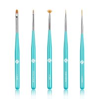 5PCS Nail Art Brushes Blue Nail Liner Brush Gradient Tools Nail Carving French Nails Nail Drawing Pen For Gel Polish Manicure Sa Artist Brushes Tools