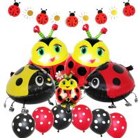 LadyBug Party Balloons Black Red Polka Dots Ladybug Foil Balloon Spring Party Decor For Kids Ladybug Theme Birthday Party Ballon Balloons