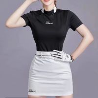 Tit Golf Ladies Spring Summer New Style Sports Short-Sleeved T-Shirt POIO Shirt Stretch Slim-Fit Korean Fashionable Short Skirt Suit