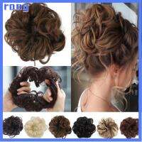 RANG หยิก หางม้า scrunchie ชิ้นผมปลอม ยุ่งๆ วิกผม มวยผมยืดหยุ่น Updo มวย