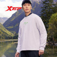 Xtep เสื้อสเวตเตอร์สวมหัวสำหรับผู้ชาย,เสื้อสเวตเตอร์ลำลองทรงหลวมเสื้อสวมศีรษะสำหรับเล่นกีฬาคอกลม877129920031