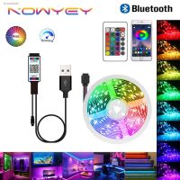 ✸✾▪ NOWYEY 5050 USB LED Strip DC 5V Bluetooth Control Non-Waterproof RGB Strip For TV Computer Game Screen Background Lighting 1M-5M