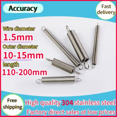 1.5mm Wire diameter 304 Stainless Steel Tension spring S Hook Round hook Coil Pullback Extension Tension metal Spring wire