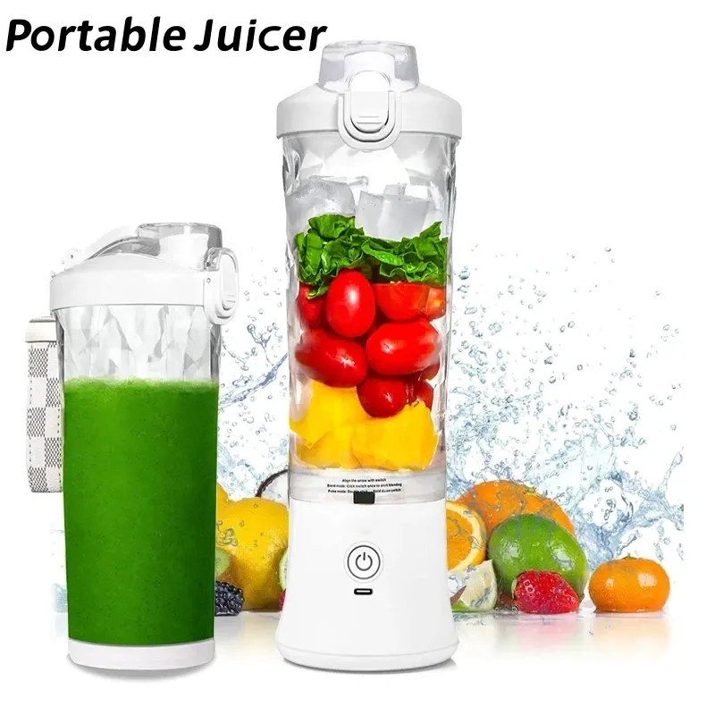 Portable Mini Juicer Straw Cup Juicing Cup USB Rechargeable Electric Juicer  Fruit Milkshake Blender.1PACK