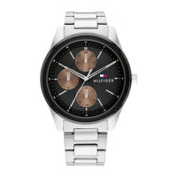 Tommy Hilfiger Heren Horloge รุ่น TH1710534 นาฬิกาข้อมือผู้ชาย สายสแตนเลส Silver/Black