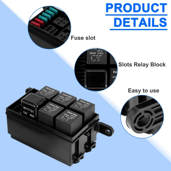 12v-relay-box-6-slots-relay-block-6-way-atc-ato-fuse-block-with-relay-universal-waterproof-fuse-and-relay-box-kit