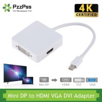 [LUNA electronic accessories] PzzPss 3 In 1 Mini DisplayPort DP เป็น HDMI เข้ากันได้ VGA DVI อะแดปเตอร์4พันมินิ DP เคเบิ้ลแปลงสำหรับ MacBook Lenovo Microsoft