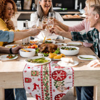 Corredores De Mesa Navidad, Camino De Mesa De AlgodóN Con DecoracióN Rojo ÁRbol De Navidad De Alce Copo De Nieve Para Suministros Para La Fiestas DecoracióN Del Hogar Tapiz