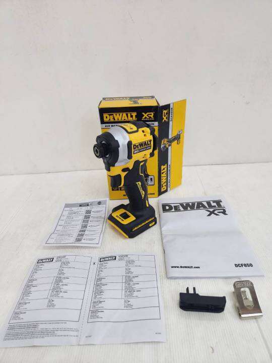 ไขควงกระแทกไร้สาย-20v-xr-li-lon-หัวจับดอก-1-4-แรงบิด-205n-m-มอเตอร์บัสเลส-dewalt-รุ่น-dcf850n-รับประกัน-3ปี