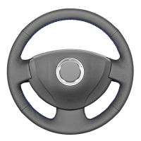 Black PU Faux Leather Car Steering Wheel Cover for Renault Logan 1 Sandero Symbol Clio Twingo Lada Largus Nissan Almera G15