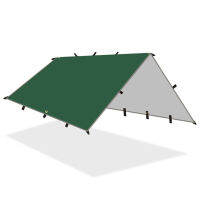 3X4M เต็นท์ขนาดใหญ่ Tarp กันสาด Ultralight กันน้ำ Hammock Rain Fly Outdoor แคมป์ปิ้งเดินป่า Backpacking Shelter Beach Pergola