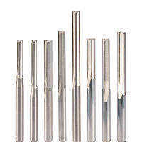 5pcs 4MM x22MM 25MM 28MM 32MM เครื่องตัดร่องขลุ่ยคู่คู่สองเครื่อง CNC แกะสลักบิตไม้ Router Bits Set ดอกคาไบด์เอ็นมิลล์