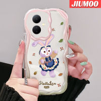 เคส JIUMOO สำหรับ VIVO Y76 Y76s Y74s 5G Y77E Y77 Y36 5G Y78 Y78 5G + 5G IQOO Z6 Lite 5G เคสการ์ตูนกระต่ายสีม่วงสีสันสดใสน่ารักเนื้อครีมนุ่มเคสมือถือกันกระแทกแบบใสสร้างสรรค์เคสป้องกันซิลิโคนโปร่งใสลายกล้องถ่ายรูป