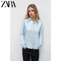 Zara ใหม่ เสื้อเชิ้ต ผ้าซาติน ผ้าไหม 5 สี แฟชั่นฤดูใบไม้ผลิ สําหรับผู้หญิง 4437048TH