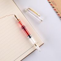 Brand Piston Fountain Pen Plastic Transparent EF F Nib Color Ink Pens Business Office School Supplies Writing New  Pens