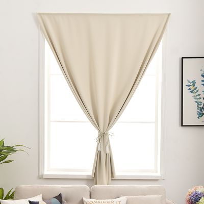 No Drilling Shading Beige Curtains Living Room Bedroom Window Door Curtain Protective Wall Easy Install Home Decor