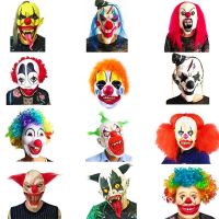 original Halloween Clown Mask Script Killer Series Funny Mask Colorful Hair Set Performance Funny Dance Dressup