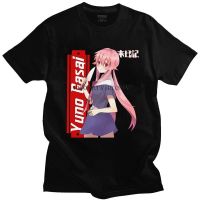 แขนสั้นโอเวอร์ไซส์เสื้อยืดคอกลม ผ้าฝ้าย พิมพ์ลาย Sanguinari Side Yuno Gasai Manga Future Diary Mirai Nikki สําหรับผู้ชาย  QYNJ