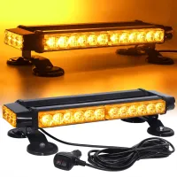 2Pcs 16" Amber White LED Warning Emergency Beacon Strobe Rooftop Mini Light Bar 2Pcs 16" Amber White LED Warning Emergency Beacon Strobe Rooftop Mini Light Bar