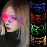 【Lao Zhang Fashion Cosplay】อนาคต7สี LED ส่องสว่างแว่นตา Cyberpunk EyeWare คอสเพลย์ Visor นีออนแว่นตาประสิทธิภาพ Props พรรคซัพพลาย