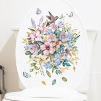 Hummingbird Flower Wall Toilet Stickers Home Decor Adhesive Room Mural Art Decal Removable