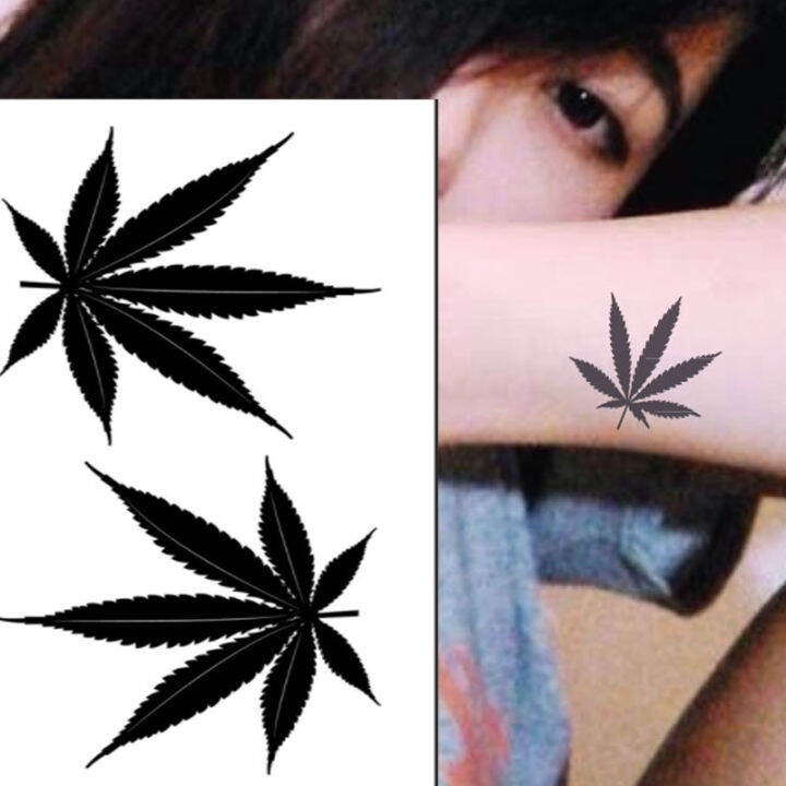 cw-1pcs-waterproof-temporary-tattoo-sticker-black-maple-leaf-fake-tattoo-for-women-men-body-art-shoulders-neck-arms-tatoo