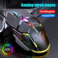 EESPORT เมาส์มีสายเมาส์สำหรับเล่นเกมส์6ปุ่ม RGB,รุ่นเงียบ/มีเสียงสำหรับเดสก์ท็อป/คอมพิวเตอร์/แล็ปท็อป