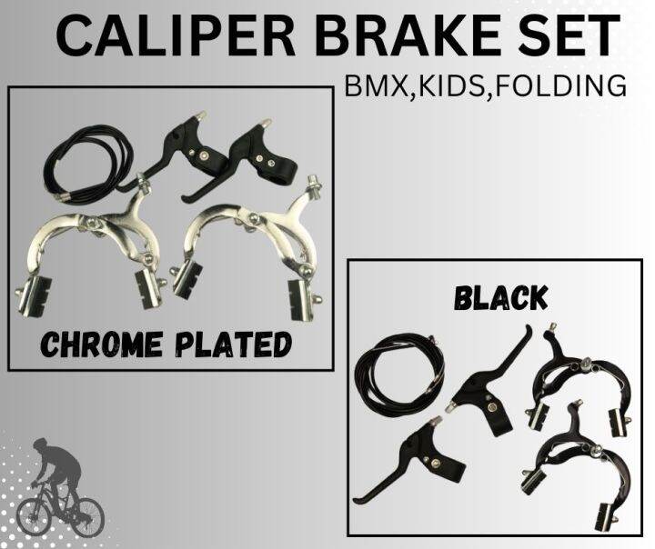 BIKE CALIPER BRAKE COMPLETE SET Front and Rear with Levers and Cables