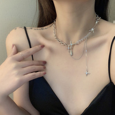 Heart Choker Necklace Chain Necklaces Zircon Necklace Star Choker Necklace Crystal Bead Necklace Aesthetic Necklace Irregular Star Necklace Kpop Necklace