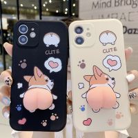 ▼✔ Corgi Squishy Peach Butt Case For Samsung Galaxy A52 A72 A42 A32 A12 A21S A31 A54 A22 A34 A51 A71 Toy Cute 3D Cartoon Soft Cover