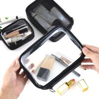 1pc Casual Pencil Case Cosmetic Bag Transparent Waterproof Large Capacity Zipper Storage Bag Makeup Bag Outdoor Travel Supplies