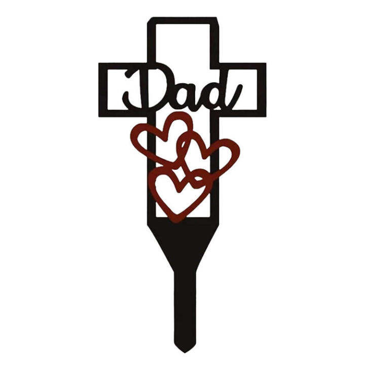 Memorial Cross for Grave Garden Stake Metal Cemetery Cross Garden Cross