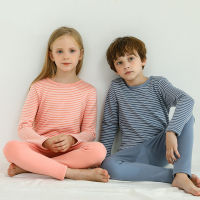 New Children Underwear Set Plus Velvet Winter Boys And Girl Long Cotton Kids Pajamas Set Teenage Sleepwear 3-14 Years