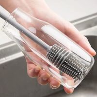 【CC】 Silicone Bottle Cup Scrubber Glass Cleaner Cleaning Handle Drink